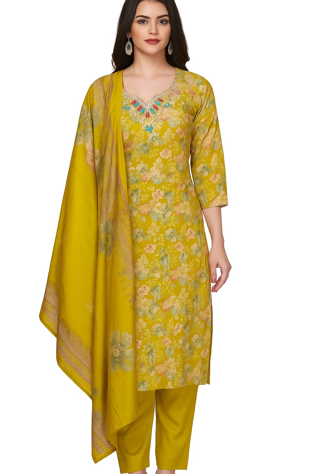 Floral Embroidered Salwar Kameez Set