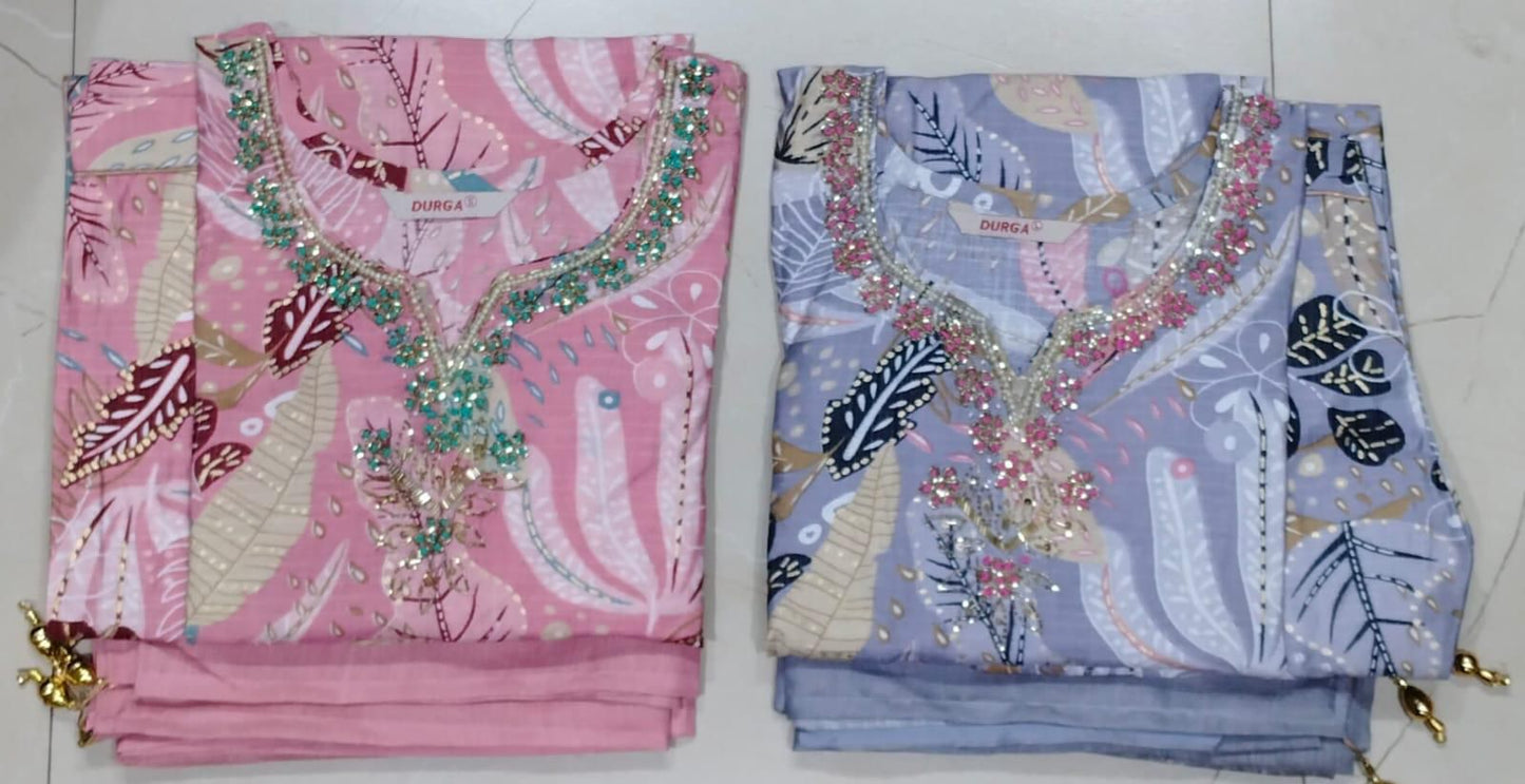 Embroidered Pastel Kurtas