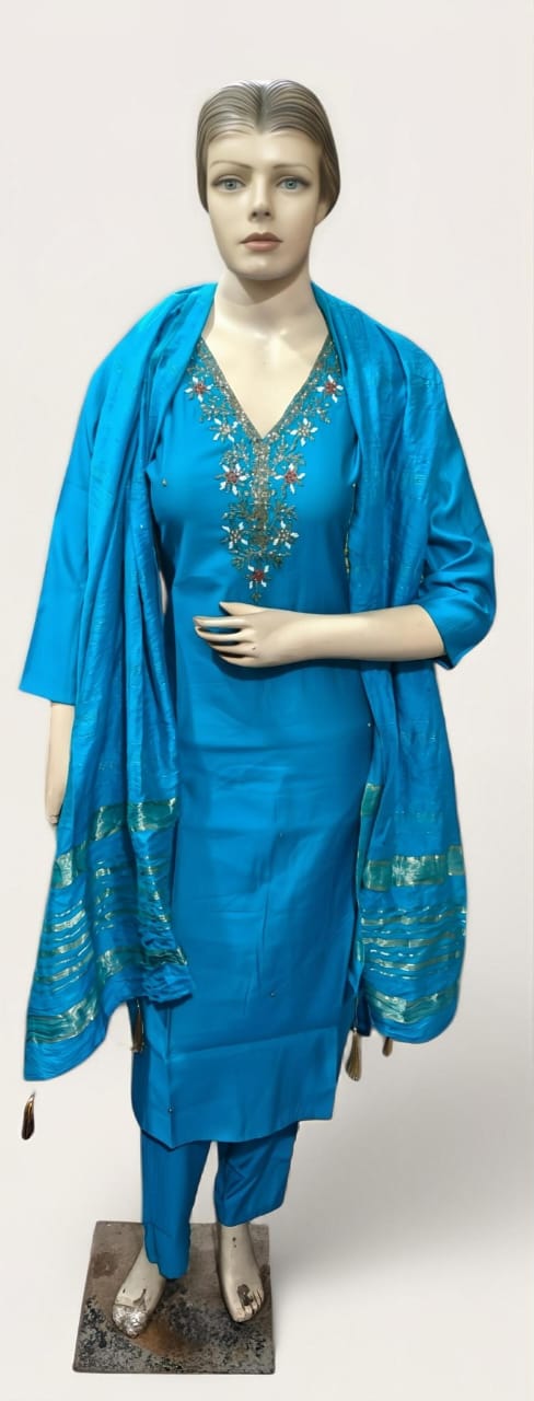 Elegant Blue Embroidered Salwar Kameez Set