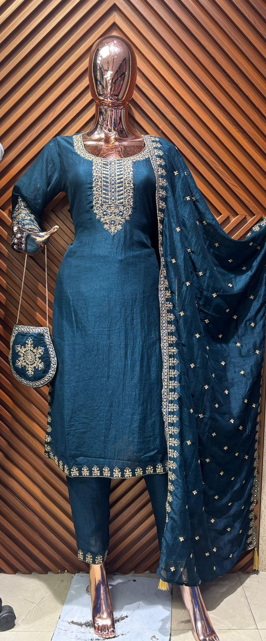Gold Embellished Salwar Suit